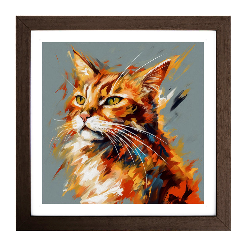 Single Picture Frame Print on Wood, Walnut Framed