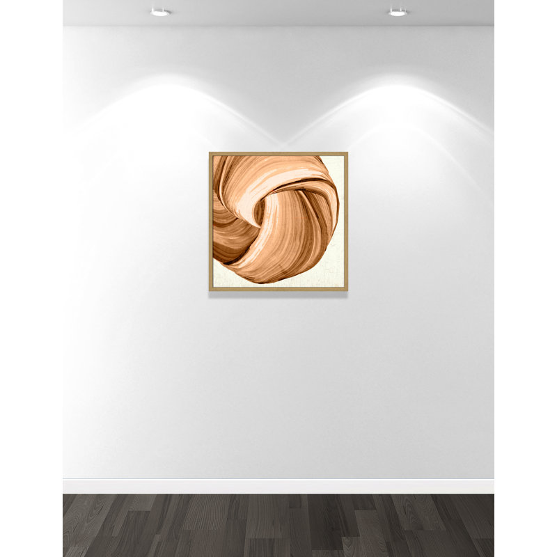 Impression orange Tango II par Casa Fine Arts, L 27,5 po x H 27,5 po, Impression encadrée, Natural Woodgrain