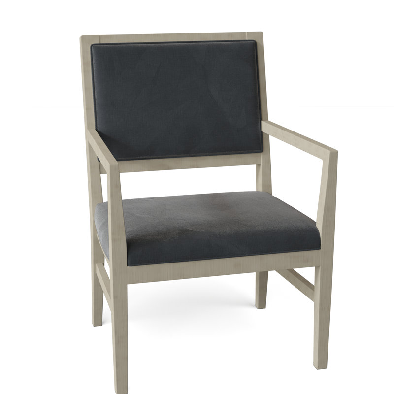 Potter Upholstered King Louis Back Arm Chair, 9953 Mink, Almond Buff