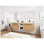 Meuble-lavabo mural 72 po avec lavabo intégré en résine, 4 portes à fermeture douce et tablette de rangement ouverte-979415542-979415543