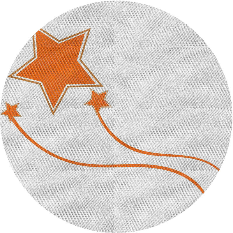 Tapis gris/zone orange à motifs, Rond 6 pi