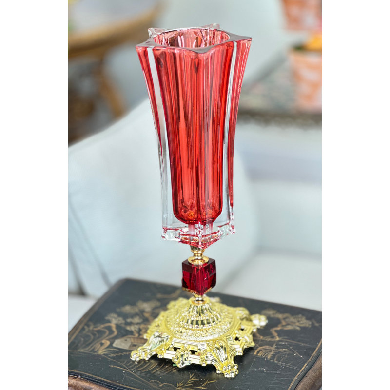Stately Fluted Pedestal Vase - 6 X 17 Inches