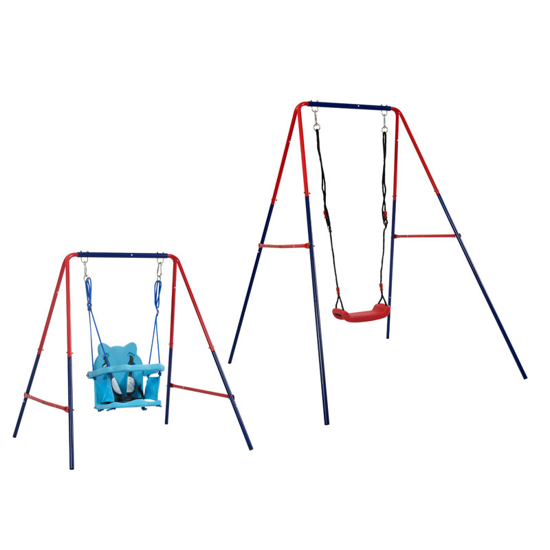 21 balançoires - et bleu, plastique mental, aire de jeu sécuritaire, capacité de 110 lb, fabrication en plastique solide pour 3 ans,