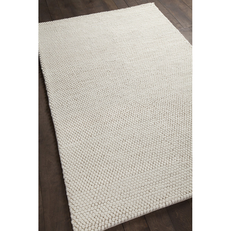 Quina Wool Area Rug in White, Rectangle 7'9" x 10'6"