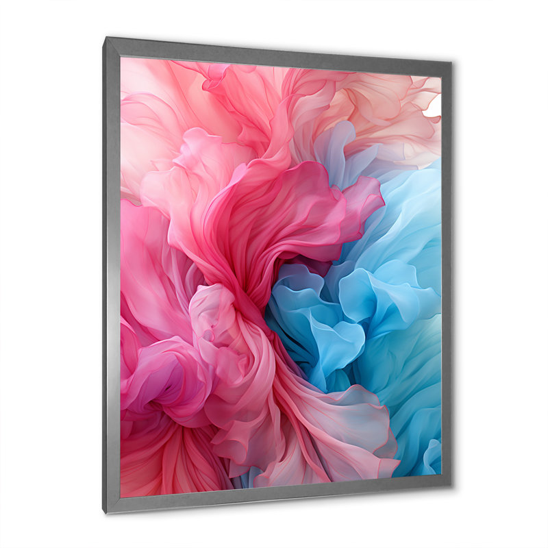 «Ink Wave Rhythms I» - Impression, H 44 po x l 34 po x P 1,5 po, Cadre photo argenté