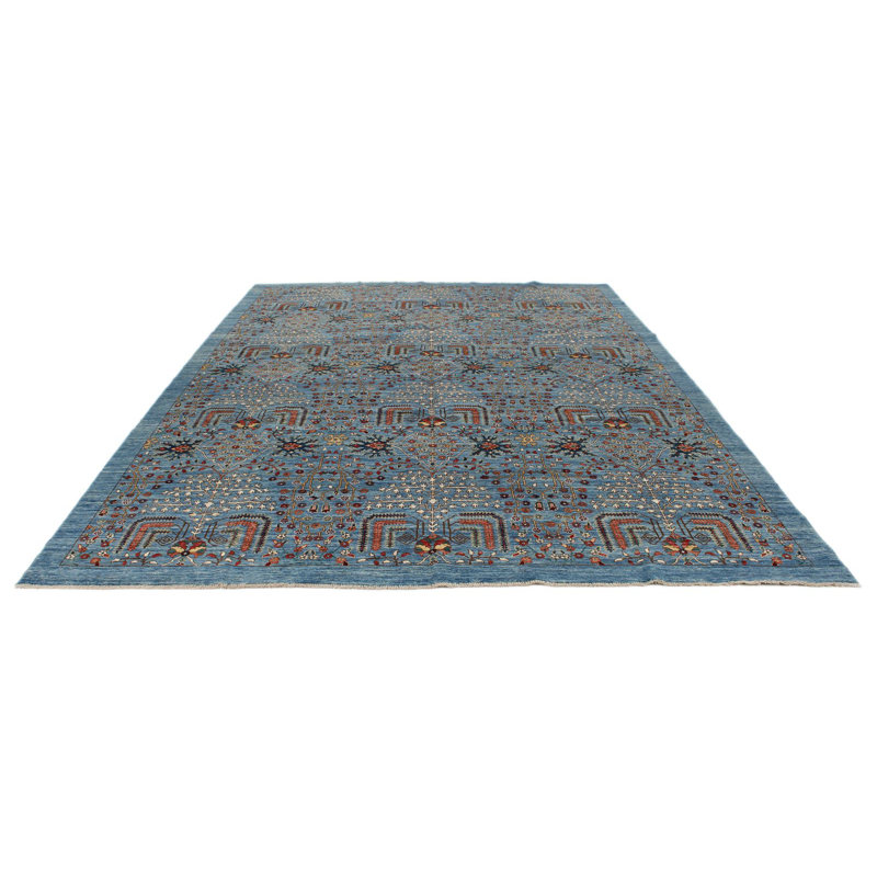 Tapis traditionnel 9 x 12 bleu clair et multicolore Anatolian
