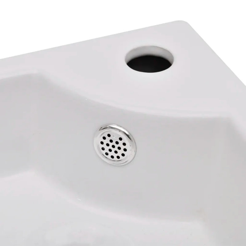 Robinet de lavabo en céramique et trou de trop-plein vidaXL Noir