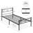 Twin  Sturdy Metal Platform Bed Frame for Kids with Headboard & Footboard, Heavy Duty Steel Slats, Noise-Free with Underbed Storage, Easy Assembly - Black-414986468-414986474