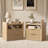 23.8''W Modern Nightstand With Charging Station,2-drawer And 1 Shelf-1653034799