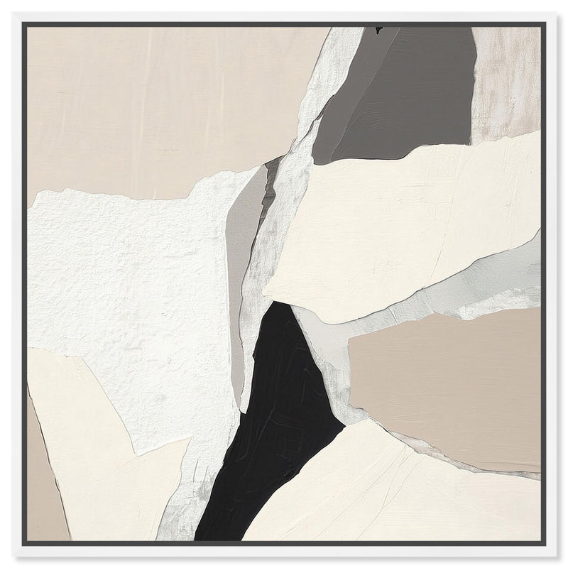 «Stone Layers II», reproduction d'art sur toile par Art Remedy, cadre blanc, 16 x 16, H 17 po x l 17 po, Cadre blanc