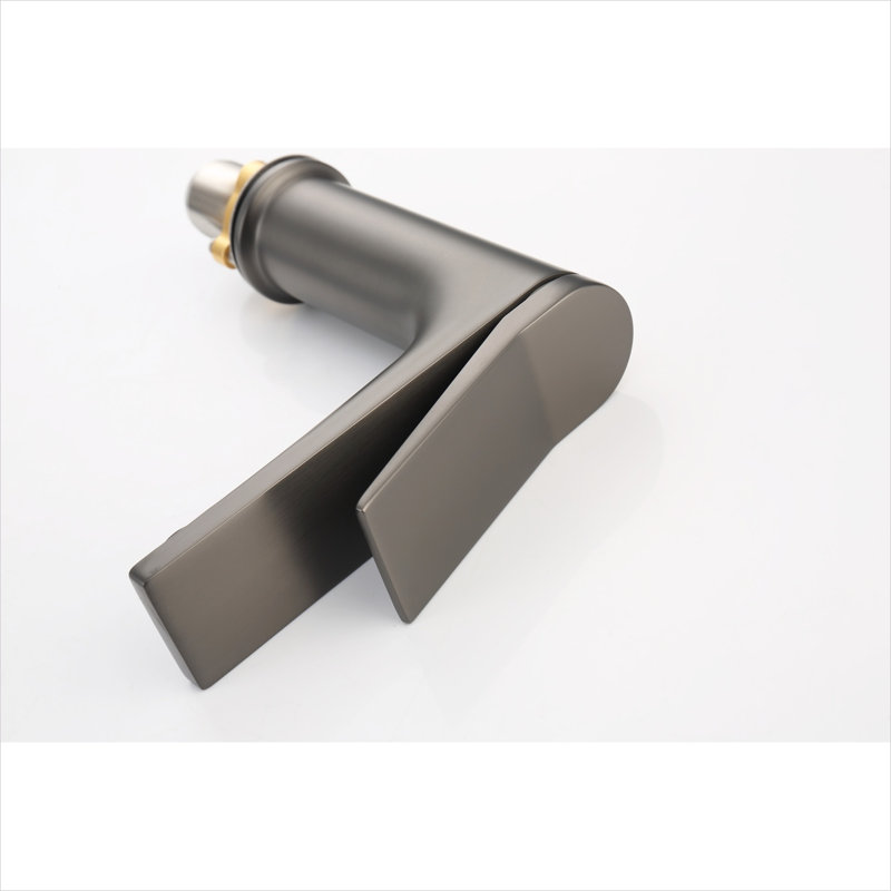 Robinet de salle de bain gris à poignée simple, fabrication métallique, 33 po x 21 po x 7 po