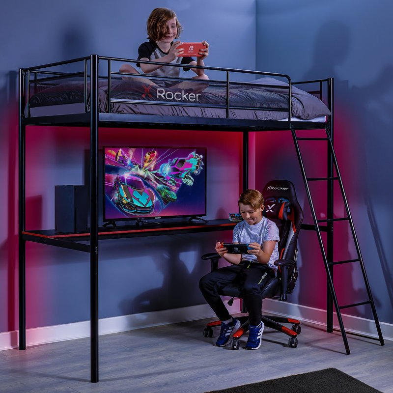 X Rocker HQ High Sleeper Gaming Bunk Bed with Built-in-Desk