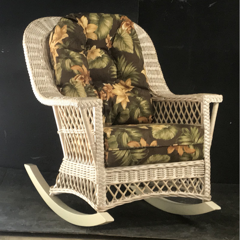 Chaise berçante Rosado, Blanc délavé, Grès