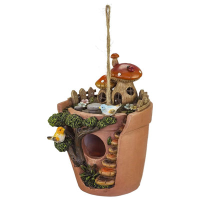 HandPainted Flowerpot Hanging Bird Houses