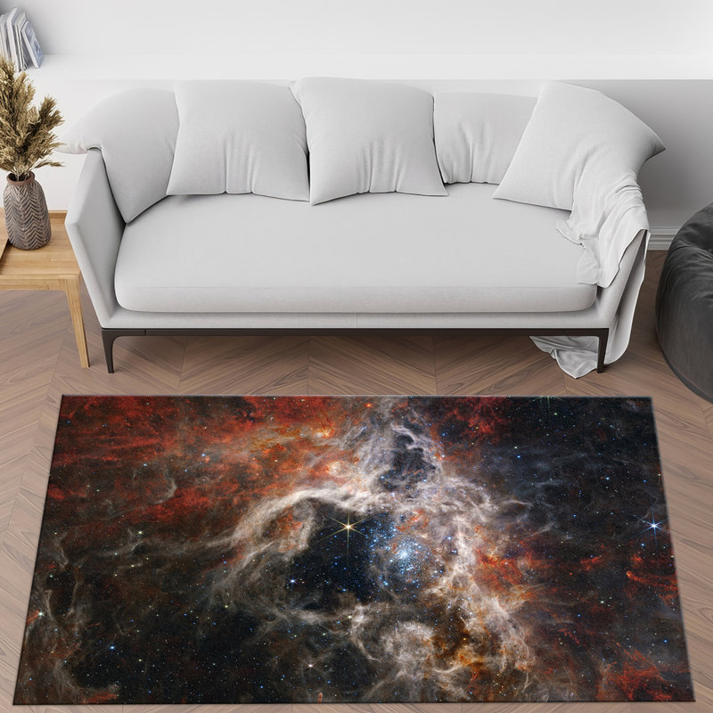 Exquisite Soft Non-Woven Printed Rug with Vibrant Floral Design Ideal for Enhancing Your Living Room or Bedroom Decor