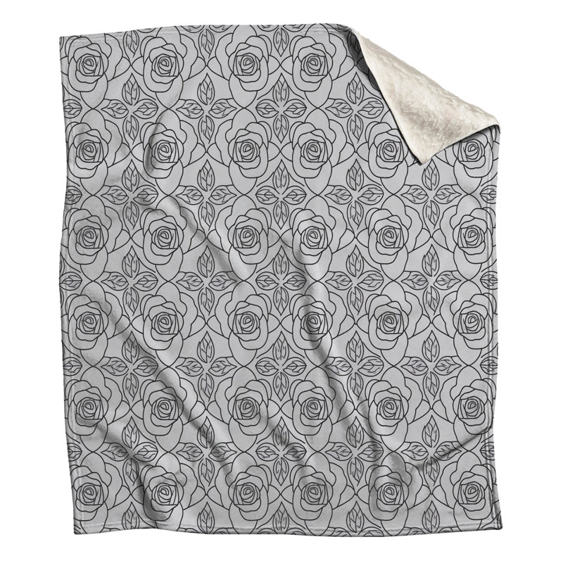 Couvertures florales à motif de roses, L 60 po x H 80 po