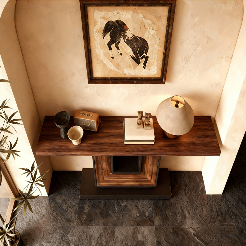 Console en bois de style américain, H 35,4 po x l 62,9 po x P 15,7 po