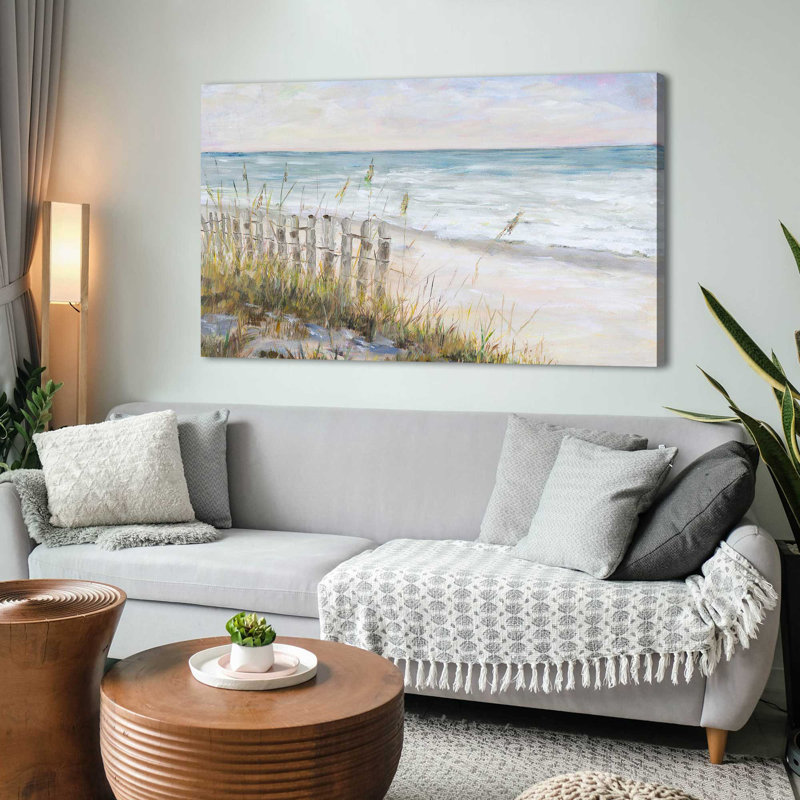 «Mist Ocean View» par Julie Derice - Peinture, H 28 po x l 48 po x P 1,5 po, Toile tendue