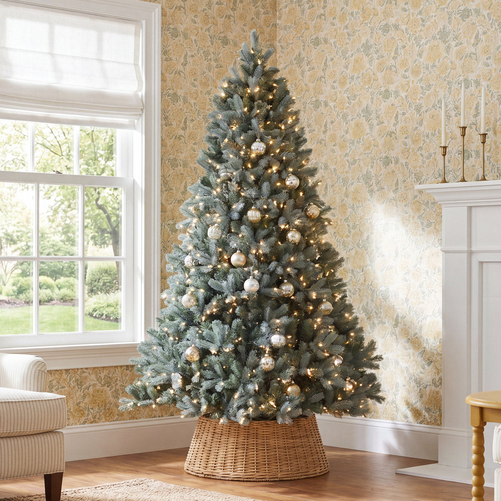 Pre-Lit Fir Christmas Tree, 7.5' H