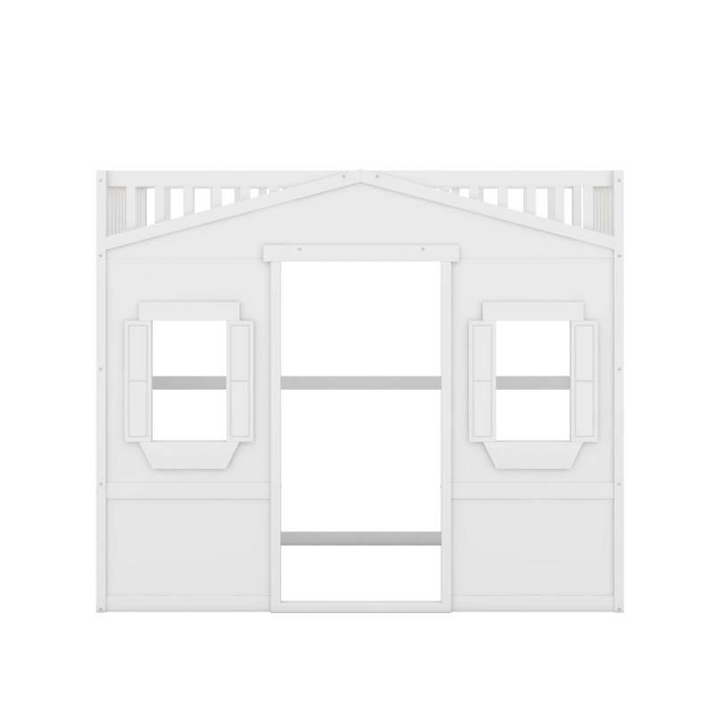 Lit mezzanine simple avec échelle, Blanc