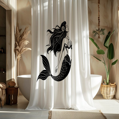 Nautical Mermaid Swim Shower Curtain