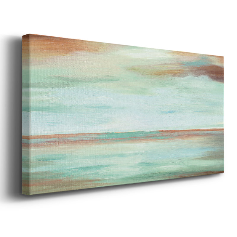 Endless Sky - Toile tendue avec châssis encadré - Prêt à accrocher, H 21 po x l 41 po, Doré