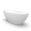 Baignoire de trempage autoportante de 61 pouces, surface solide, finition mate, forme ovale, luxe contemporain, bonde centrale blanche, conception, drain, ergonomique pour le confort, salle de bain moderne