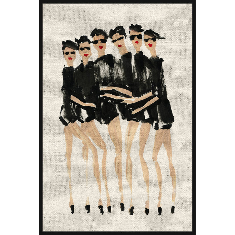 Red Lippies - Floater Frame Painting on Canvas, 46 cm H x 30 cm W x 4 cm D