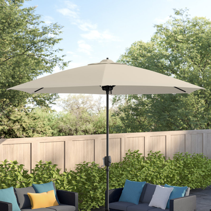 McDougal 132'' Tilt Market Umbrella, Antique Beige - Polyester