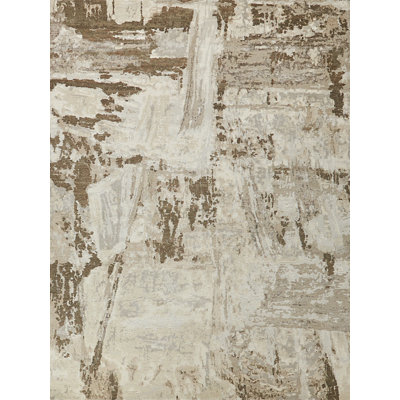 Exquisite Rugs Luxury Laureno Hand-Knotted Bamboo Silk Ivory/Beige Area Rug