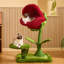 Grand arbre à chat 41,7 po à fleurs carnivores rouges avec lit Bloom, structure multi-niveaux stable pour grimper et jouer en toute sécurité