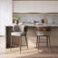 Tabouret de comptoir Brew beige et noyer