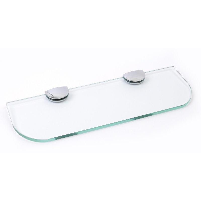 Fanni Glass Floating Shelf with Adjustable Shelves, 0.6cm H x 30cm W x 10cm D, Clear