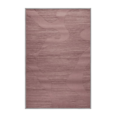Machine Washable Abstract Brown Area Rug