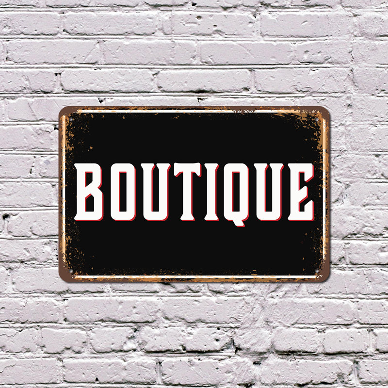 Enseigne en plastique 8 po x 12 po Boutique