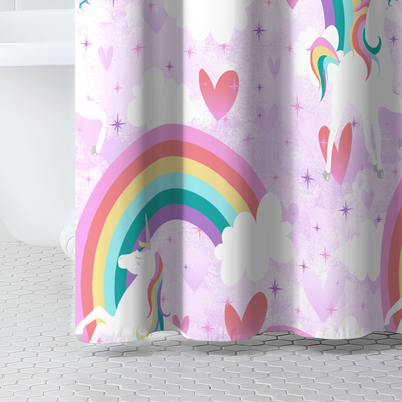 Unicorn Rainbow Shower Curtain