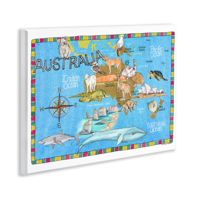 Australia Animal Map Wall Plaque Art by Marley Ungaro