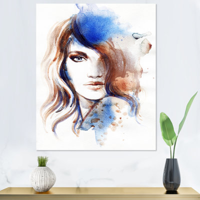«Brown Portrait of A Stylish Mannequin», reproduction d'art sur toile glam