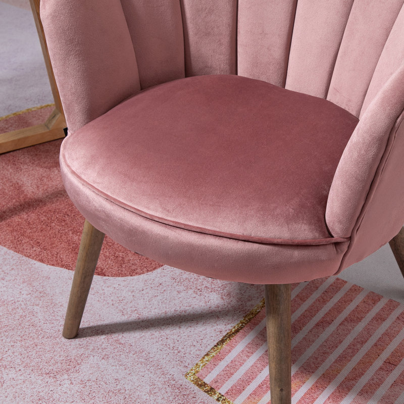 Fauteuil demi-tonneau l 28,25 po, Mélange de polyester rose