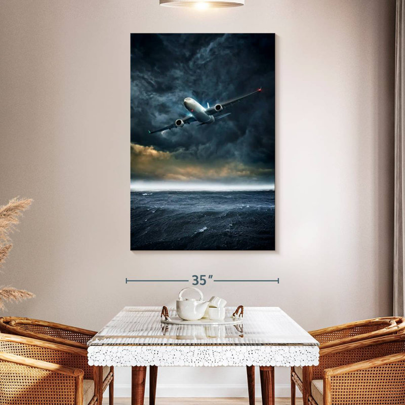 Mehar Stormy Plane Flight, 51" H x 34" W