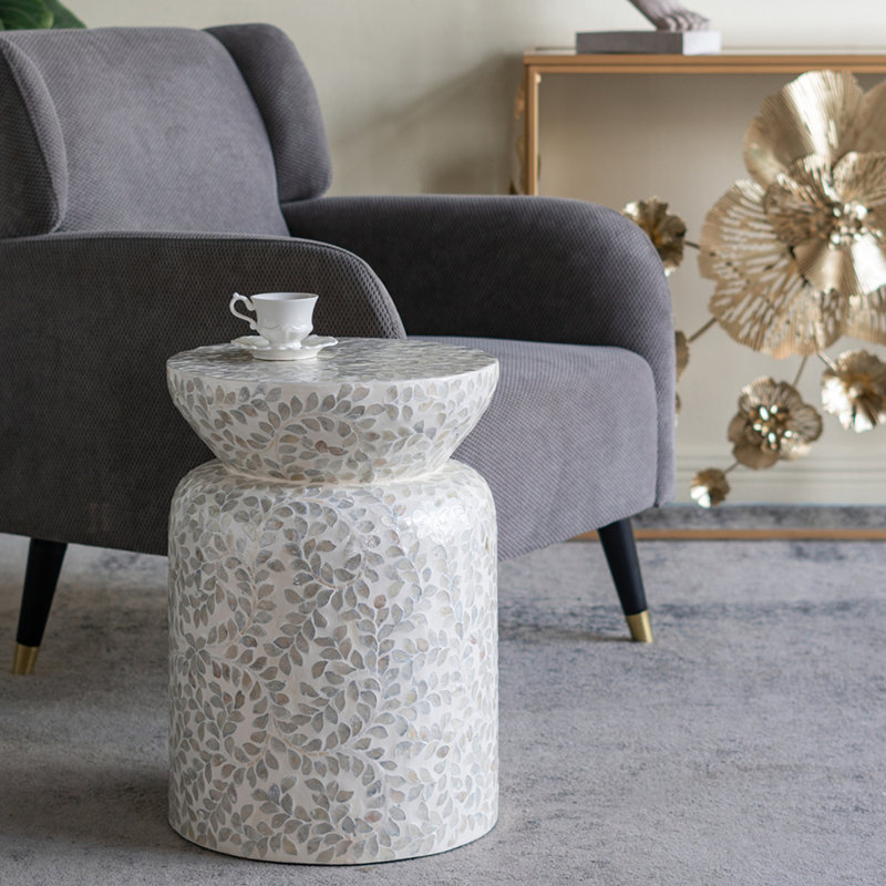 Round Bamboo Accent Table