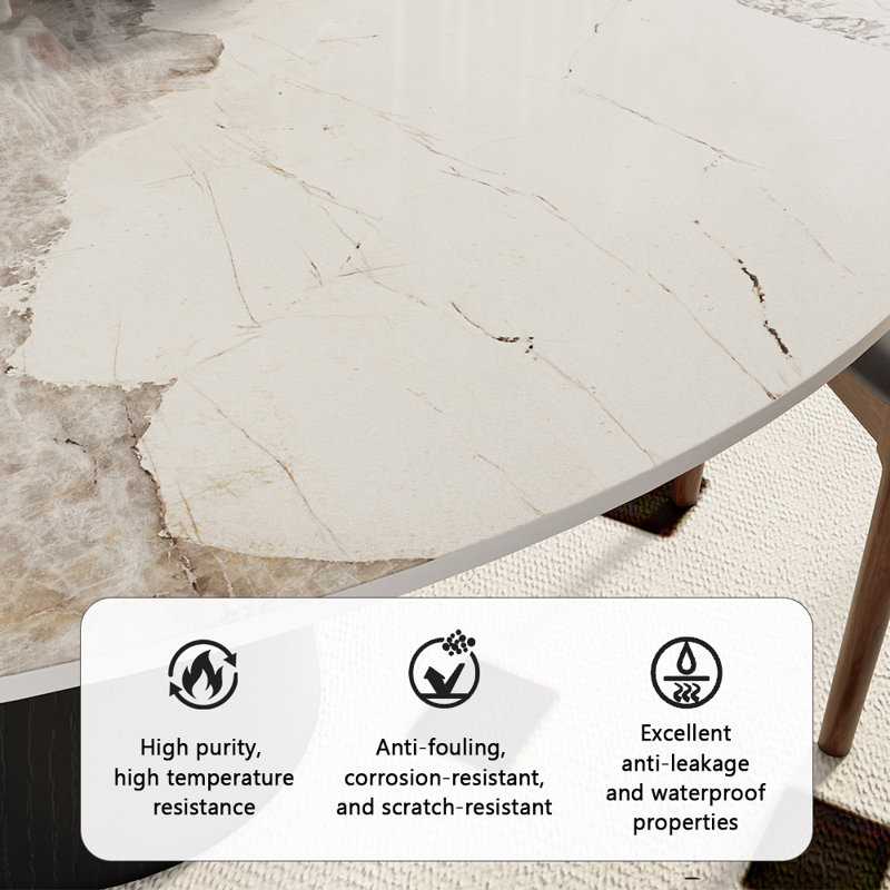 Otelia 7PCS Round Dining Table Chairs Set, Brun, H 29,52 po x L 59,05 po x l 59,05 po, 7 pièces : table, 6 chaises