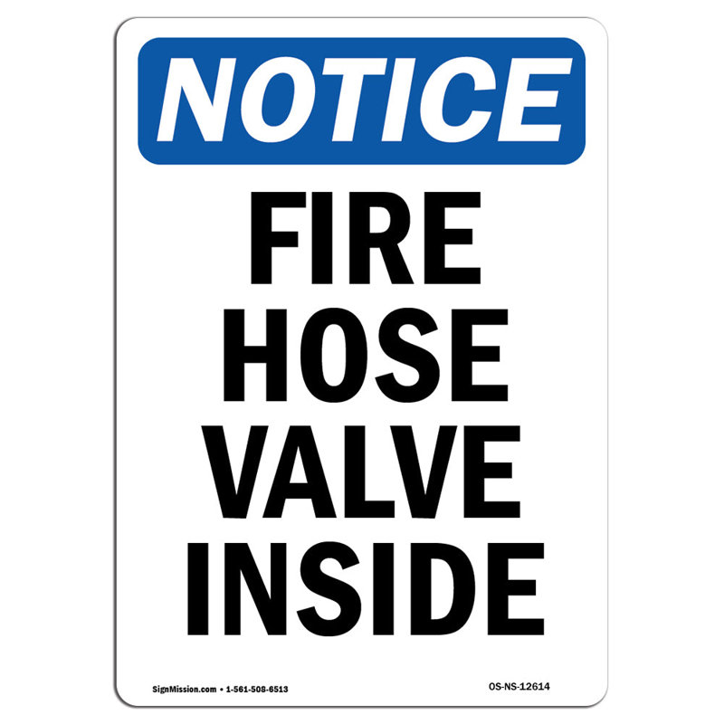 Fire Hose Valve Inside Sign