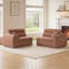 Canapé tissé à compression en chenille rayée, canapé compact à rangée droite avec éponge haute densité, canapé économiseur d'espace requis sans assemblage pour salon, appartement, bureau-129893750