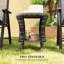 Table d'appoint, petite table basse d'extérieur en osier avec tablette-1304038561