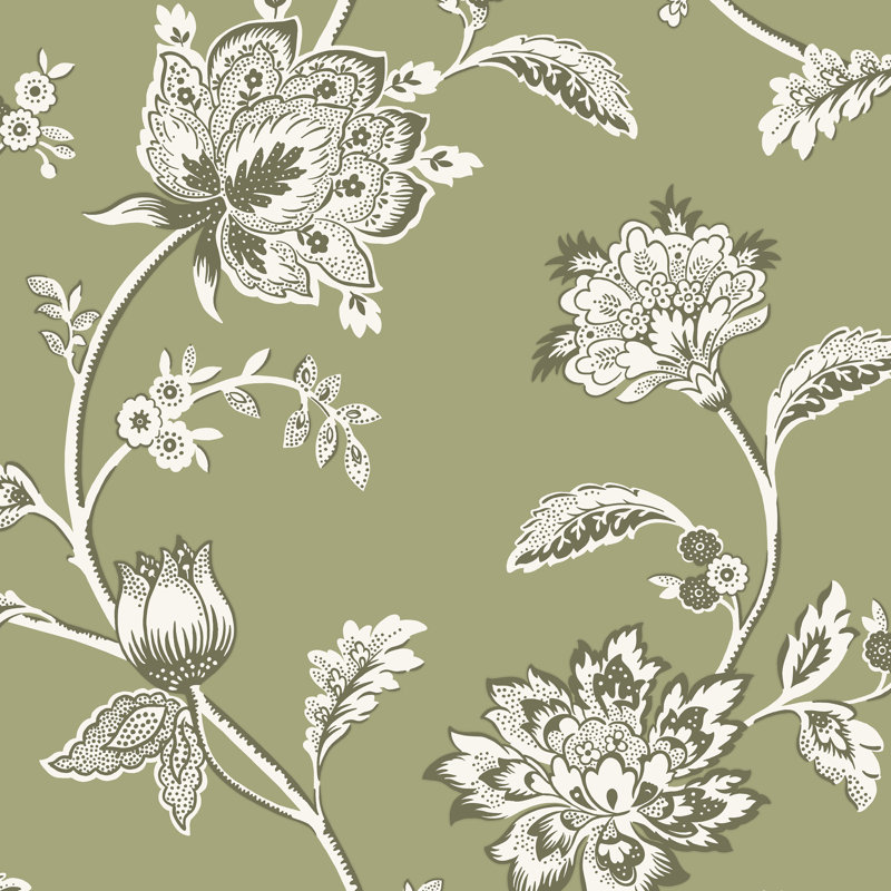 Lark Manor 10.5m x 52cm Floral Wallpaper Roll, Green