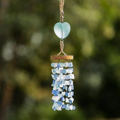 Recycled Glass Heart Mobile