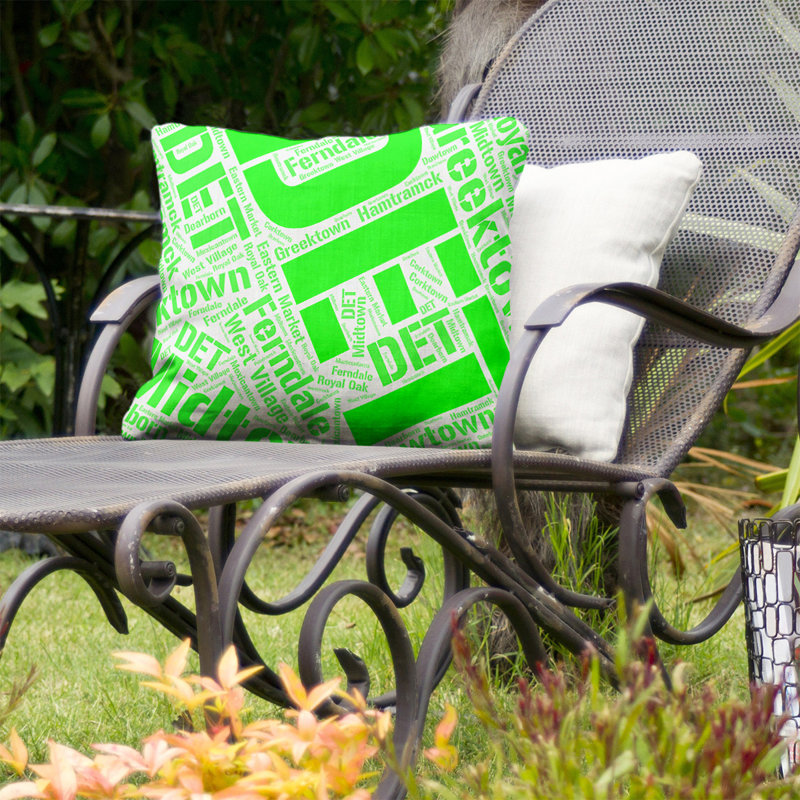 Coussin intérieur/extérieur détroit, Vert, H 18 po x l 18 po, Non