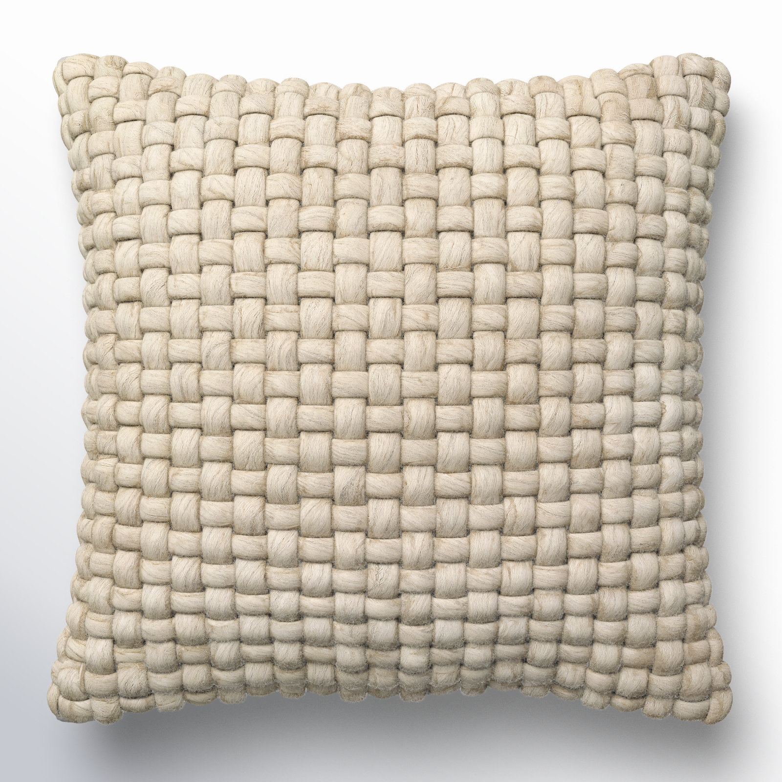 Belel Wool Pillow Cover, Polyester/Polyfill, 22" x 22", Taupe