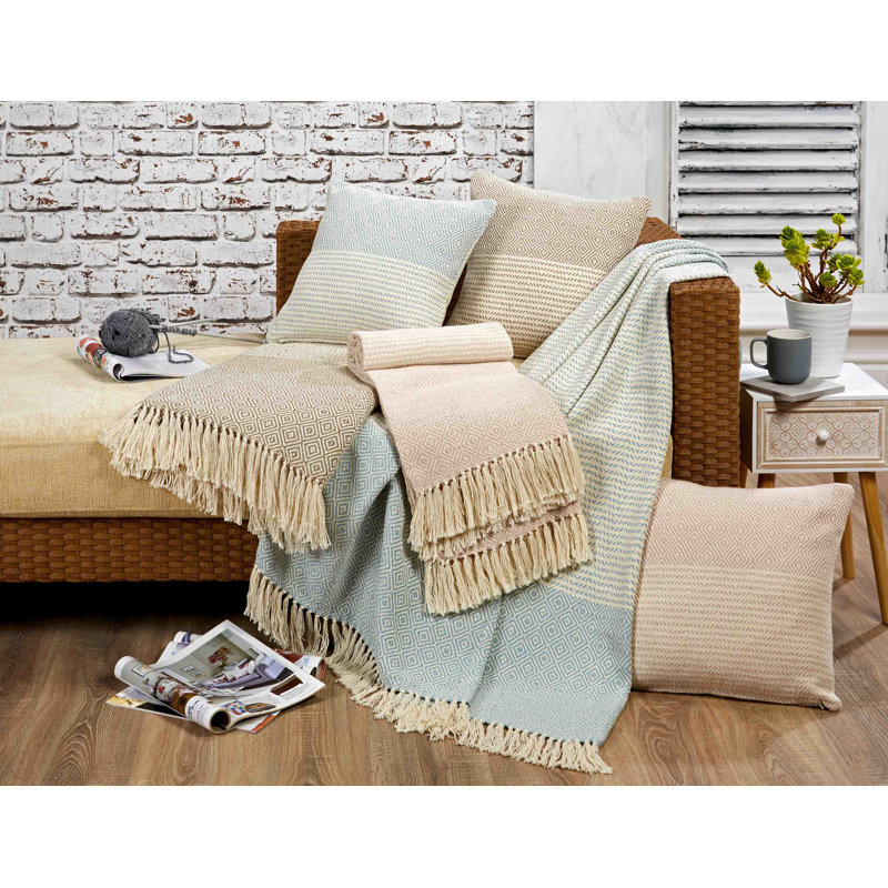 Bendale Geometric Square Euro Cushion Cover, Blue